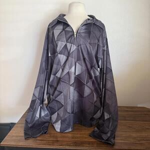 Geometric Pattern Long Sleeve Pullover Shirt Size L